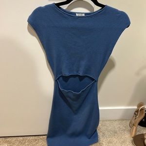 Aritzia ribbed sweater dress in blue size S